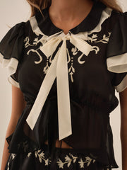 Emmie Chiffon Top Black