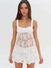 Sonnet Lace Babydoll Set White