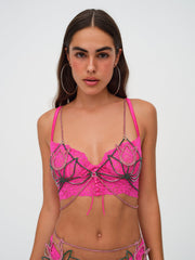 Tulip Rhinestone Bralette Pink