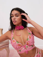 Needle Point Roses Bustier Pink