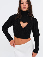 Vera Cropped Cut Out Sweater Black