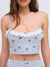 Amalia Knit Crop Top Blue