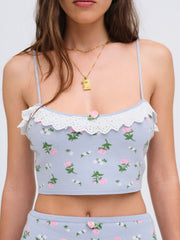 Amalia Knit Crop Top Blue