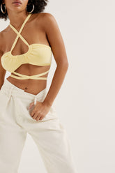 Jourdin Tie Crop Top Yellow