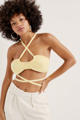 Jourdin Tie Crop Top Yellow