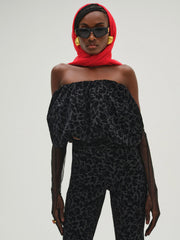 Midnight Velvet Bubble Top Black