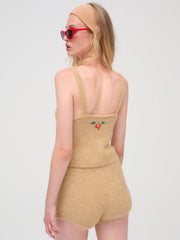 Grans Beaded Knit Tank Tan