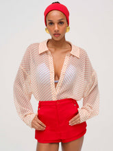 Love Dot Button-Up Top Cream