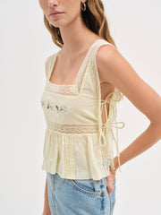 Jolene Embroidered Top Yellow