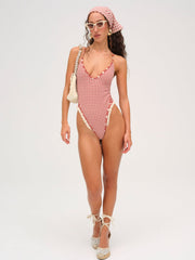Strappy One Piece Swimsuit Red