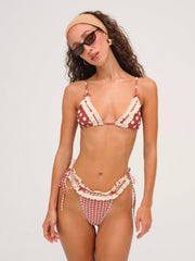 Dolly Dot Triangle Bikini Top Red