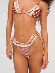 Dolly Dot Triangle Bikini Top Red