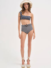 Gingham Swim Short Blue