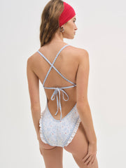 Strappy One Piece Swimsuit Blue