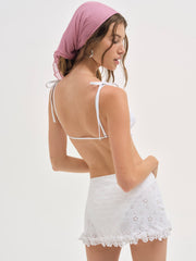 Nakia Swim Skort White Eyelet