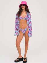Floral Stems Button-Down Top Blue