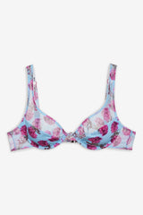 Floral Stems Underwire Bikini Top Blue