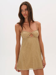 Glitter Slip Dress Gold