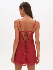 Glitter Slip Dress Red