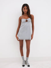 Glitter Slip Dress Silver