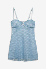 Glitter Slip Dress Blue