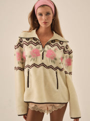 Posey Sherpa Pullover White