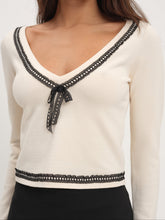 Greta Long Sleeve Knit Top Cream