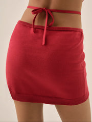 Maura Knit Mini Skirt Red