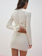 Pheobe Knit Mini Skirt Cream