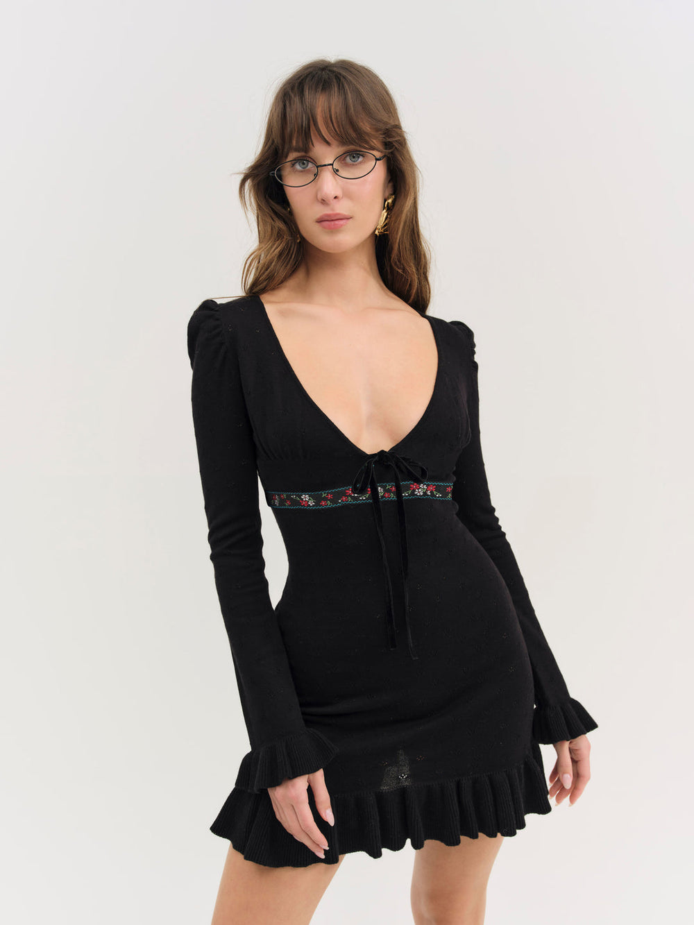 Naomi Knit Mini Dress Black
