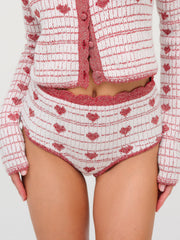 Candy Heart Knit Panty Cream