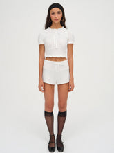 Allison Pointelle Short White
