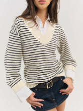 Regatta Stripe Knit Sweater Cream