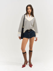 Regatta Stripe Knit Sweater Cream
