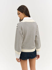 Regatta Stripe Knit Sweater Cream
