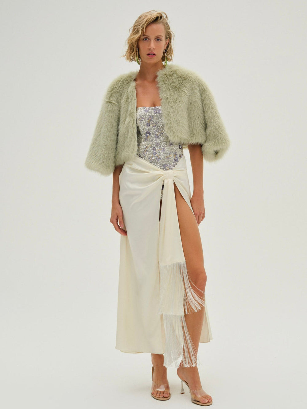 Amina Fur Jacket Green