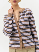Nora Striped Cardigan Blue