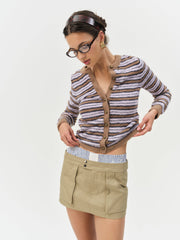 Nora Striped Cardigan Blue