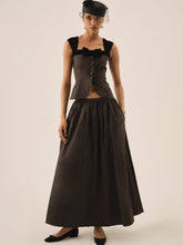 Train Station Poplin Maxi Skirt Black