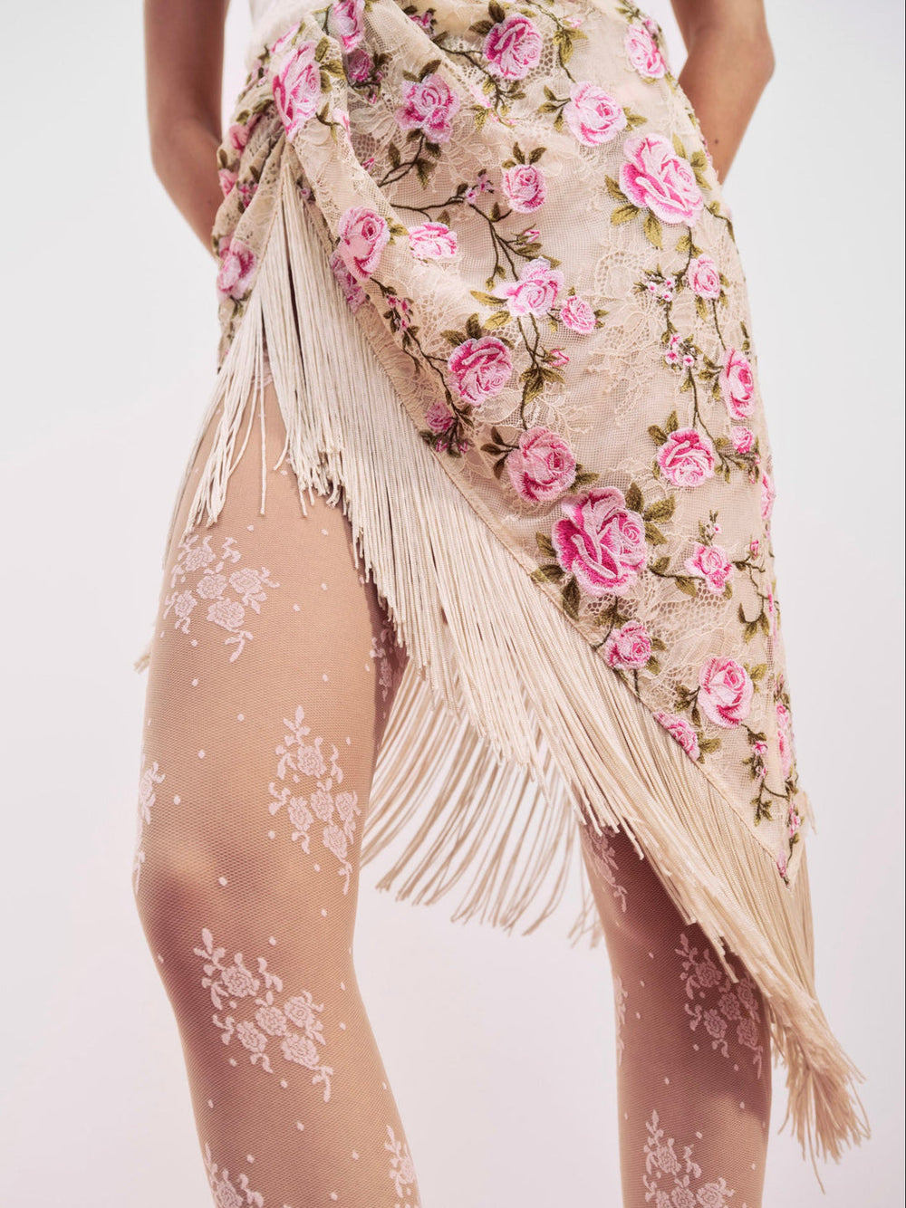 Esme Rose Embroidered Asymmetrical Skirt Pink