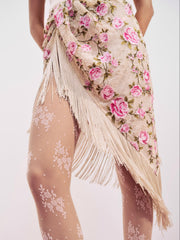 Esme Rose Embroidered Asymmetrical Skirt Pink
