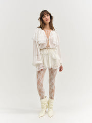 Jeanne Jacquard Mini Skirt Cream