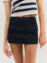 Cotton Twill Micro Skort Navy