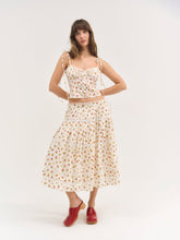 Adahlia Floral Midi Skirt Cream