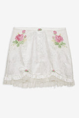 Heirloom Rose Slip Skirt White