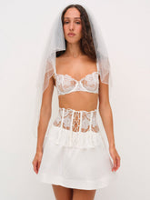 Blushing Blooms Mini Skirt White