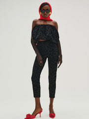 Midnight Velvet Capri Pant Black