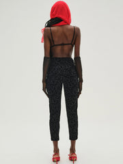 Midnight Velvet Capri Pant Black