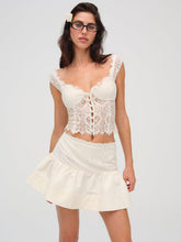 Doily Lace Mini Skirt Cream