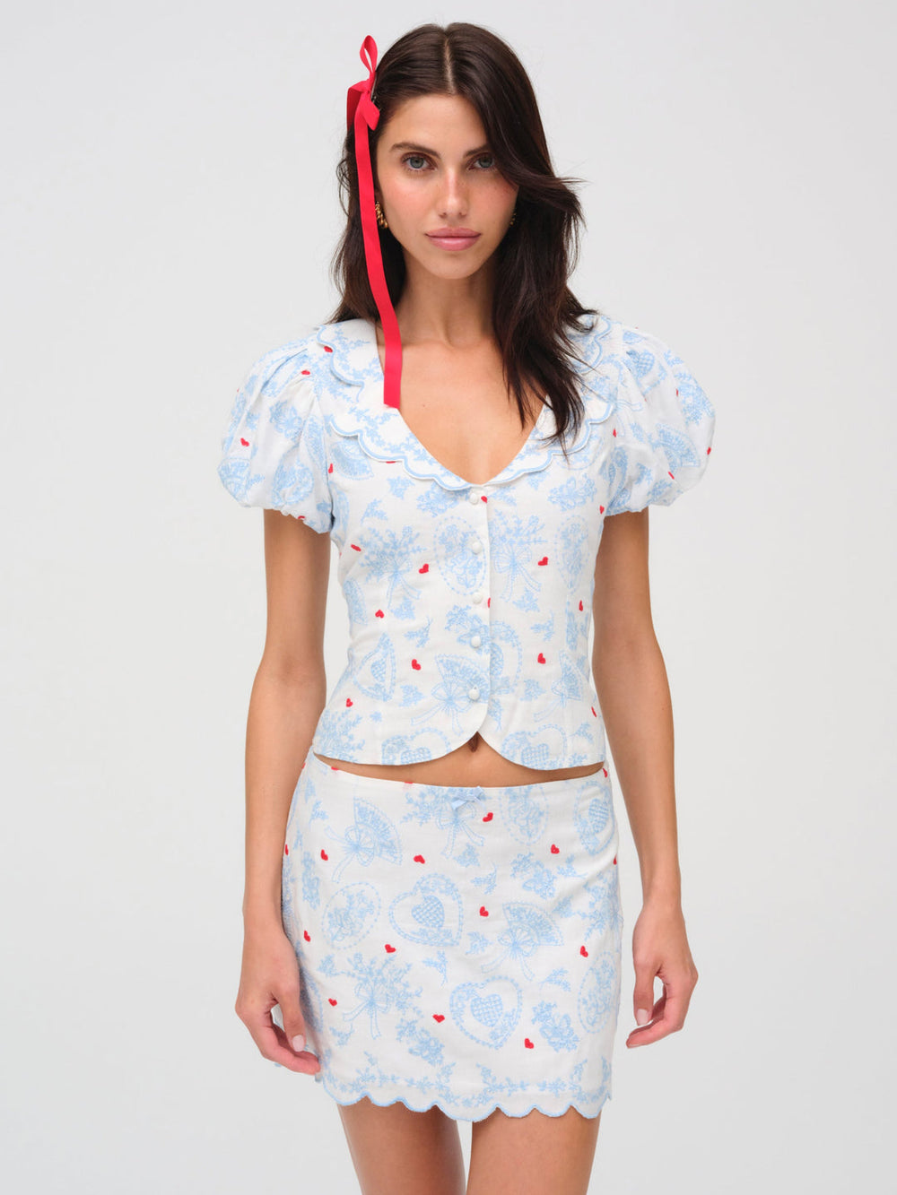 Livia Linen Mini Skirt White